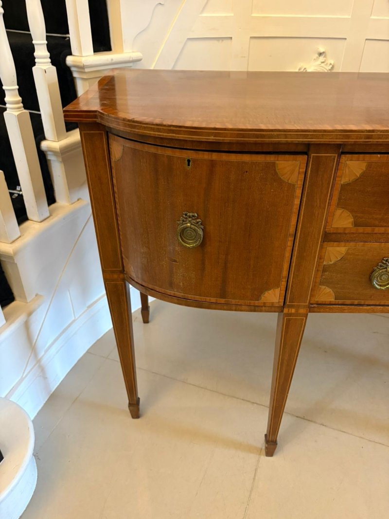 Antique Edwardian Quality Mahogany and Satinwood Crossbanded Sideboard - Image 8